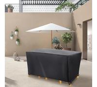 OUZUIU Garden Furniture Cover - Waterproof 285x220x90cm/LxWxH 420D Oxford Fabric | UV-Resistant, Tear & Windproof | Rectangular Cover for Rattan Patio Tables & Chairs