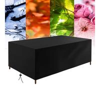 OUZUIU Waterproof Cube Outdoor Furniture Covers for Table & Chairs Windproof 175x70x100cm/LxWxH 420d Oxford Fabric Winter Square Patio Rattan Table Cover Anti-UV Ripstop Cold and Rainproof Black