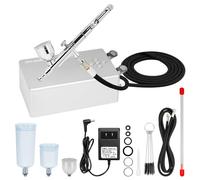Ovaga 55PSI Ultra-Silent Airbrush Kit, Dual-Action Multi-Function Airbrush Set with Compressor for Painting Portable Air Brush Set for Cake Decoration Makeup Art Craft Nail Design Model Tattoo