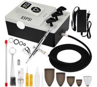 Ovaga Upgraded 85PSI Ultra-Silent Professional Airbrushing System Kit, Dual-Action Multi-Function Airbrush Set with Compressor for Painting Cake Decoration Makeup Art Craft Nail Design Model