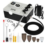 Ovaga Upgraded 85PSI Ultra-Silent Professional Airbrushing System Kit, Dual-Action Multi-Function Airbrush Set with Compressor for Painting Cake Decoration Makeup Art Craft Nail Design Model Tattoo
