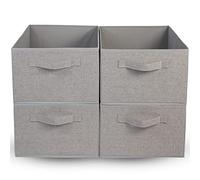 OVAKIA 4 PCS Clothes Drawer Organisers Large Capacity Foldable fabric Storage Box with Handles Collapsible Wardrobe Storage Organiser for Clothes Bras Shirts Pants Blanket Toys