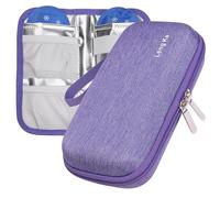 OVAKIA Insulin Cooler Case for Medicine Carrying On, with 2 Gel Ice Pack Travel Pack Keep Cooling Portable Diabetic Bag Durable Medicine Pouch Supplies for Home Office Hiking Outdoor (Solid Purple)