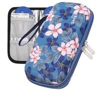 OVAKIA Insulin Cooler Case for Medicine Carrying On, with 2 Gel Ice Pack Travel Pack Keep Cooling Portable Diabetic Bag Durable Medicine Pouch Supplies for Home Office Hiking Outdoor (Blue Flower)