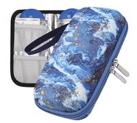 OVAKIA Insulin Cooler Case for Medicine with 2 Gel Ice Pack Travel Pack Keep Cooling Portable Diabetic Bag Durable Medicine Pouch Supplies for Home Office Outdoor (Print Blue)
