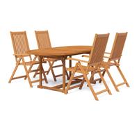 (Oval, 4 piece) vidaXL Solid Wood Acacia Garden Dining Set Table 5/7 Piece Oval/Rectangular