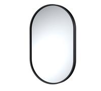 Oval 500 x 800mm Black Frame Recessed Mirror