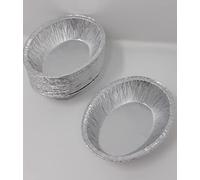 Oval Aluminium Foil Round Pie Roasting Oven Baking Dish Tray Style BBQ 137x102x30mm 187cc (20)