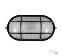 Oval Aluminum Outdoor Ceiling Light Black E27 Cm