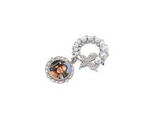 Oval and Round Butterfly Brooch with Glass Protective for Long Time Use Cultural Exchange Gift