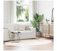Area Rugs Oval HUARTE Cream 160 x 230 cm 100% Polyester