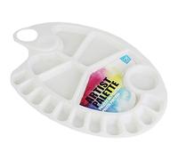 Oval Artist Palette 17 Well Onlong White Acrylic Mixing Paint Thumbhold