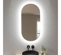 Oval Backlit Heated Bathroom Mirror with Lights 500 x 1000mm - Irena