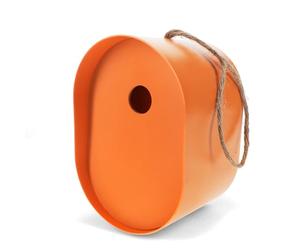 Oval Bamboo Fibre Birdhouse - Orange