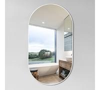 Oval Bathroom Mirror 40x80 cm, Wall-Mounted Metal Frame Vanity Mirror in Gold/Black/Silver - Stylish Decor for Home, Dressing Room, and Makeup Station