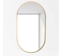 Oval Bathroom Mirror 50x80cm Wall Mounted Metal Framed Mirror Gold/Black/Silver/White Stylish Vanity Mirror for Home Decor Modern Oval Design Elegant Touch