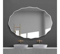 Oval Bathroom Mirror Wall Mounted - Frameless HD Glass with Polished Edge & Crystal Clear Reflection, 60x80cm/23.6x31.5in Shatter-Resistant Decorative Mirror for Bathroom Vanity, Living Room