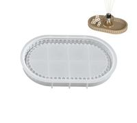 Oval Beaded Tray Silicone Molds, Oval Plate Tray Mould with Flower Edges, for Epoxy Resin Concrete Casting Molds, for Candle Holder, Jewelry Trinket Storage, DIY Craft Home Ornament Art Decor (Large)