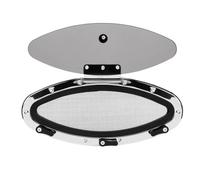 Oval Boat Porthole Window Inward 16.06x5.83in Tempered Glass Portlight Hatch Mesh Barrier