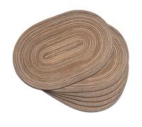 Oval Braided Placemats 12x18 Inch Round Table Mats for Dining Tables Natural Woven Heat Resistant Place mats Set of 6 (Oval Brown)