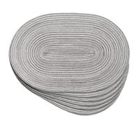Oval Braided Placemats 12x18 Inch Table Mats for Dining Tables Natural Woven Heat Resistant Place mats Set of 6 (Oval Grey)