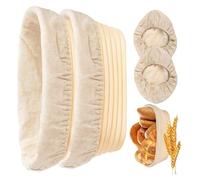 Oval Bread Proofing Holders 2 Pieces Including Linen Liners Essential for Traditional Sourdough Baking Traditional Bread Proofing Set