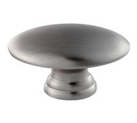 Oval Cabinet Door Knob on Tiered Oval Stem - Satin Nickel Cupboard Handle | Small Cupboard Door Knob - Wardrobe Cabinet Pull Handle - Suitable for Lightweight Internal Doors