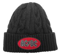 Oval Cable Knit Logo Beanie AC/DC Black One Size