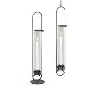 OVAL CANDLE 55 Candleholder black brushed