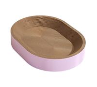 Oval Cardboard Cat Scratcher Bed Training Toy Furniture Protection for Indoor Cats Couch Grinding Claw Rest Scratching Board, L Green(L Violet)
