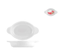 Oval Ceramic Baking Dish in White Color 22x13 cm