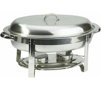 Oval Chafing Dish, 6 Quart Chafing Dish Buffet Warmer Set With Food Pan, Water Pan, Frame, Lid And Fuel Holder, Full Size Stainless Steel Catering Tray, Buffet Stove,Silver (Silver)