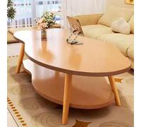 Oval Coffee Table, Mid-Century Modern Design, Minimalist MDF with Storage Shelf, Compact for Small Spaces, Easy Assembly, Stylish Accent Table