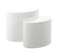 Oval Coffee Table Set of 2 - Modern Nesting Tables for Living Room