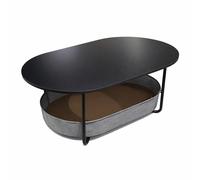 Oval coffee table with storage for living room sofa side table modern design