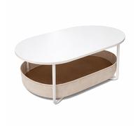 Relaxdays Oval coffee table with basket