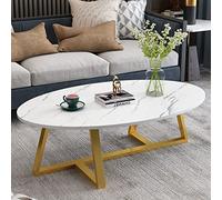 Oval Coffee Tables for Living Room Modern Sofa Side Table with Decorative Wood Top and Metal Frame Industrial Style Sturdy & Easy to Assemble Perfect for Home Décor