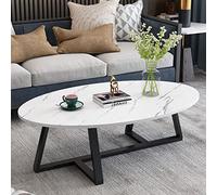 Oval Coffee Tables for Living Room Modern Sofa Side Table with Decorative Wooden Top and Sturdy Metal Frame Industrial Style Easy to Assemble Stylish Home Furniture