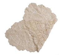 Oval Cotton Table for runner White Handmade Crochet Lace Floral Pattern Wrinkle Resistant Decor 12x28 Inch