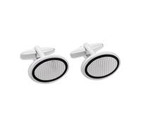 Oval Cufflink With Black Border - A45167