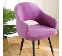 Oval Curved Wingback Chair Cover, Universal Replaceable Hollow Chair Protector Cover, Machine Washable, for Home Hotel Coffee,Purple,6pcs