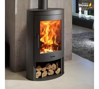 Oval Curved Wood Burning Multi-fuel Stove 11kw Contemporary Burner