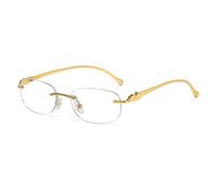 Oval Cut Sunglasses for Lens Men Women Frameless Metal Leopard Retro Uv400