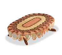 Oval dark brown/russet lace Tablecloth NEW 130cm x180cm (51"x71") perfect gift