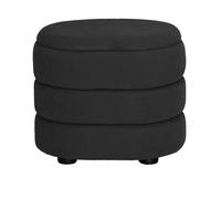 (Oval Dark Grey) Soft Velvet Ottoman Storage Pouffe Footstool Dressing Vanity Chair