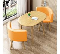 Oval Dining Set for 2 - Small Kitchen Table & Chairs Compact Dining Room Furniture Modern Cact Dinner Table Perfect for Cozy Spaces Stylish Dinette Set