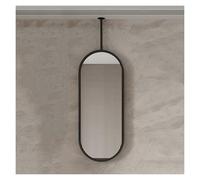 Oval Double-sided Mirror With Defogging Button, 360° Rotating Floating Bathroom Vanity, Suitable For Home Or Hotel