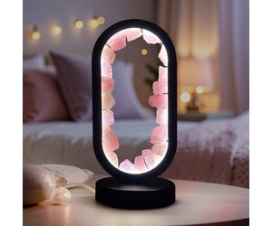 Oval Earth Rose Quartz LED Lamp