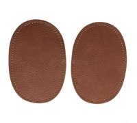 Oval Elbow and Knee Patches Pair for Sewing on Apparel Repair, Fabric Applique to Damage and Reinforce Clothing Surfaces (Brown)