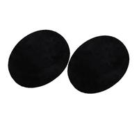 Oval Elbow Knee Patches 1 Pair Multicolor Suede Fabric Patch Iron On Patches Repair Elbow Knee Small for Clothes Stickers Sewing Accessories(Black)